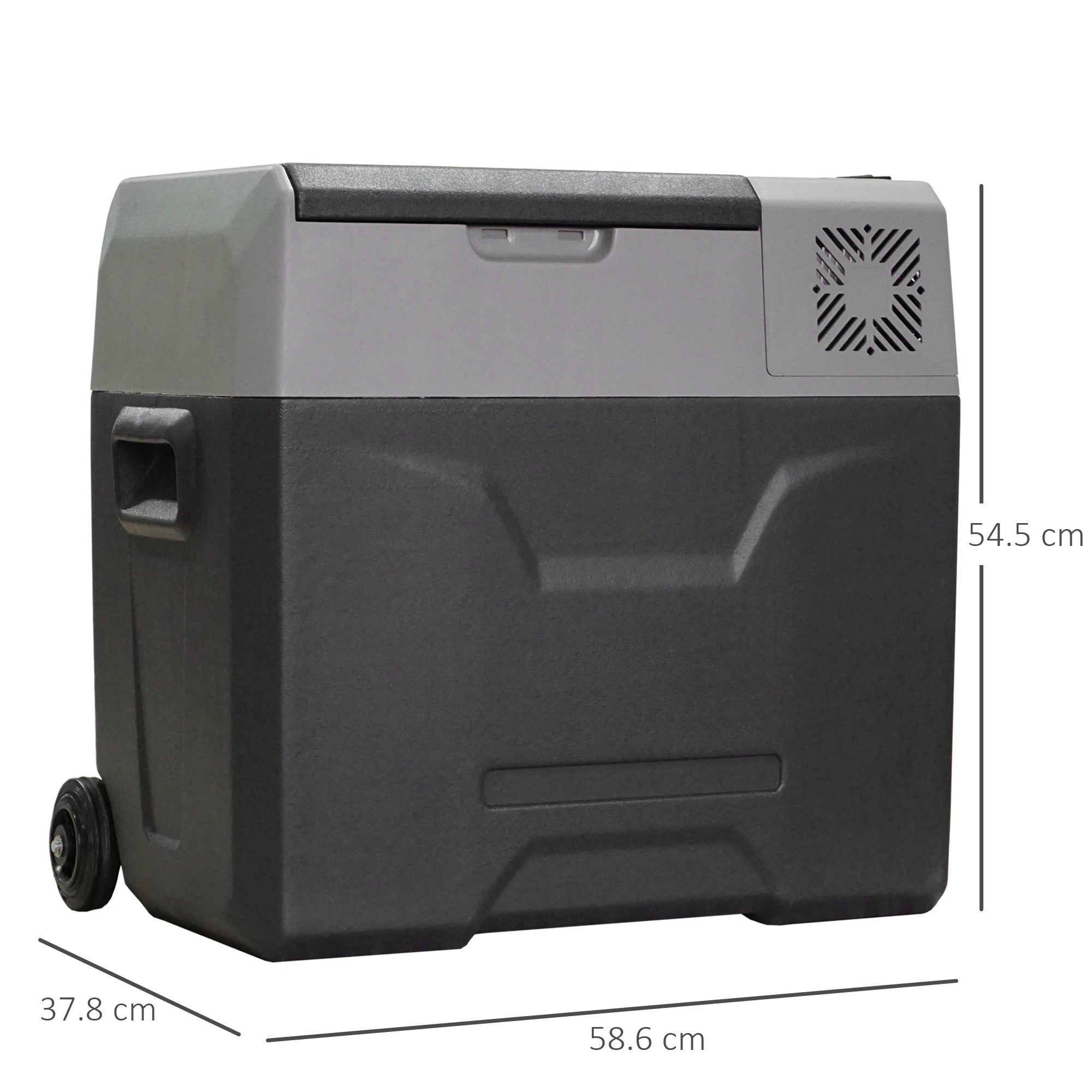 HOMCOM Car Refrigerator, Portable 12/24V 50 Litre Compressor Fridge Freezer, Electric Cooler Box for Camping, Travel, Picnic, Down to -20\'e2\'84\'83