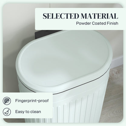 HOMCOM 30L Metal Kitchen Bin, with Soft-Close Lid - Light Green 