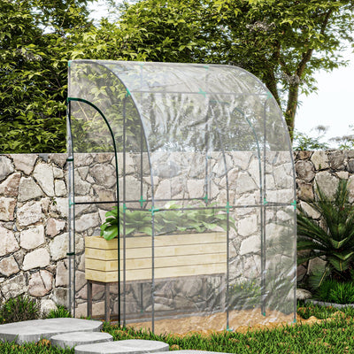 Outsunny 143cm x 118cm Walk-In Lean To Greenhouse, with Accessories 