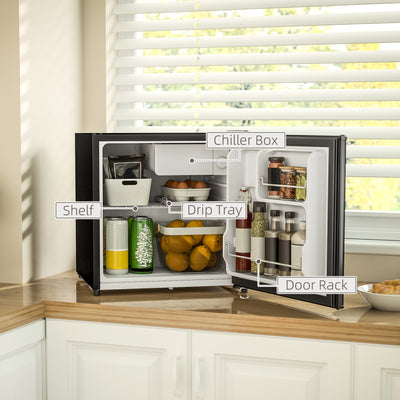 HOMCOM 46 Litre Lockable Countertop Fridge - Black 