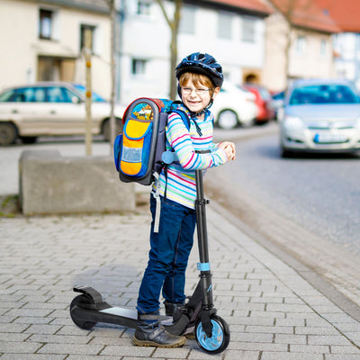 HOMCOM Folding Electric Scooter with Brake, for Ages 6+ Years, 8km/h Maximum Speed, Blue 