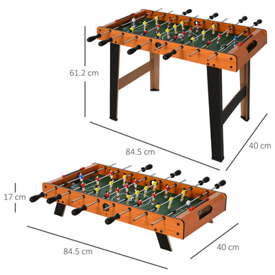 HOMCOM Football Table Heavy Duty  84.5cm for Arcades, Pub, Game Room, 8 Rods, 2 Foosballs 