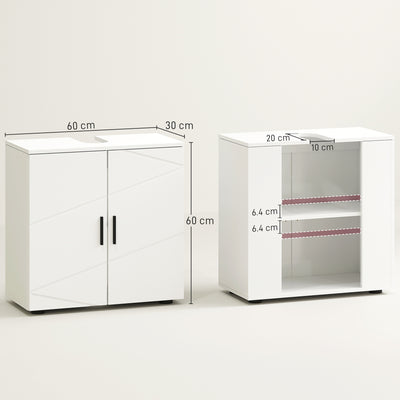 kleankin Under Sink Cabinet with Shelf - White 