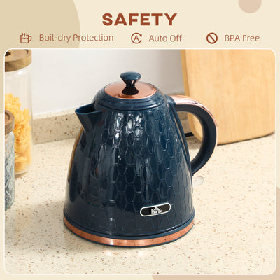 HOMCOM 3000W Rapid Boil Honeycomb Kettle - Dark Blue 