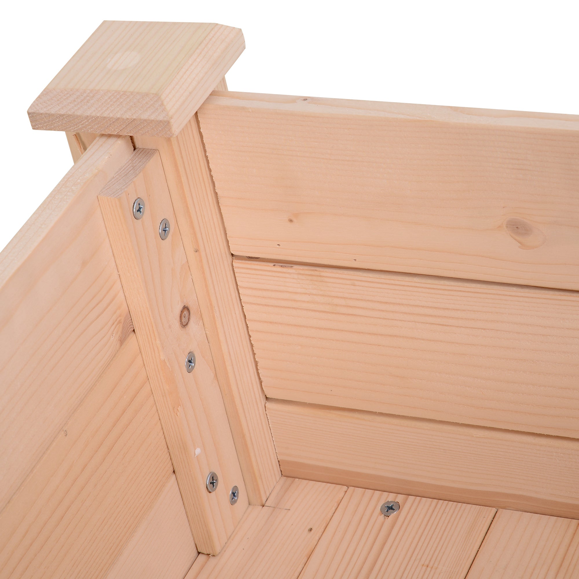 Outsunny Garden Wooden Planters， Rectangular Raised Bed,Flower Box, Fir Wood Indoor/Outdoor, Oak Tone, 86L x 46W x 76Hcm 