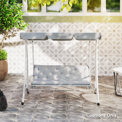 Outsunny Three-Seater Bench Cushion - Light Grey 