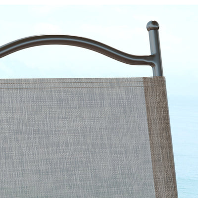 Outsunny Set of Two Folding Garden Chairs, with Fabric Mesh Seats - Mixed Brown 