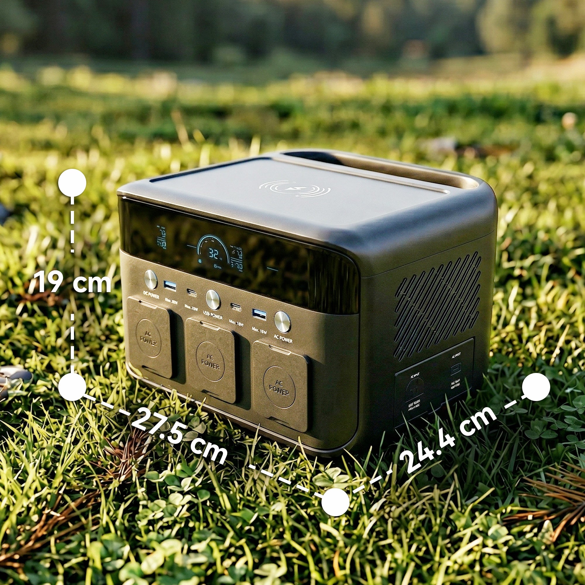 HOMCOM Portable Power Station with LiFePO4 Battery, 1.5H Fast Charge, Camping Power Pack with 600W AC/USB-A & USB-C Output 