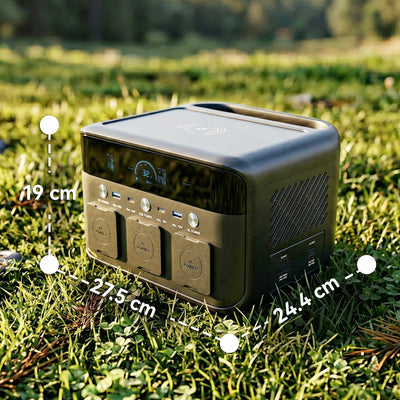 HOMCOM Portable Power Station with LiFePO4 Battery, 1.5H Fast Charge, Camping Power Pack with 600W AC/USB-A & USB-C Output 