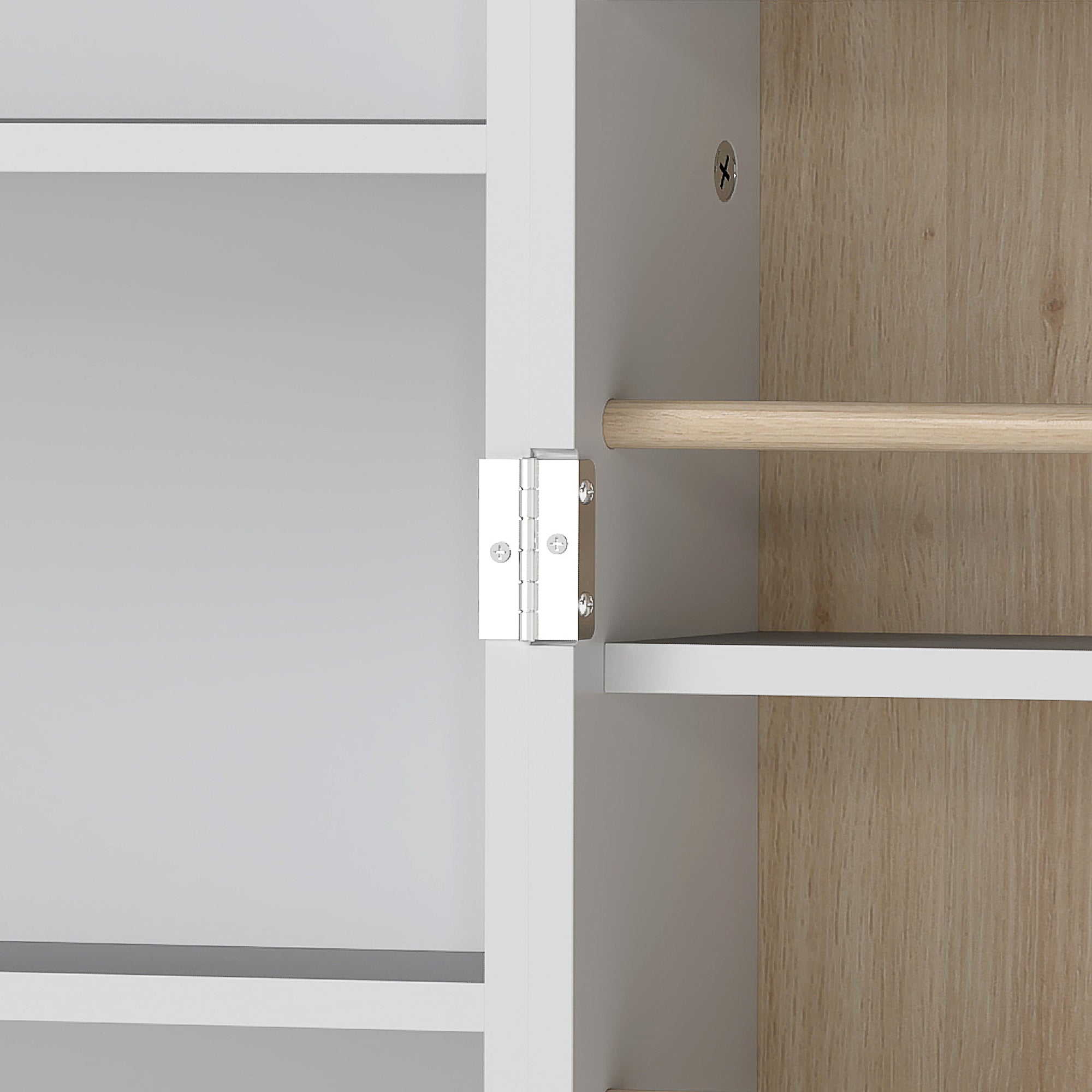 HOMCOM 119.5 cm Kitchen Cupboard, Freestanding Kitchen Cabinet with Double Doors, 5 Tiers, 12 Spice Racks, White 