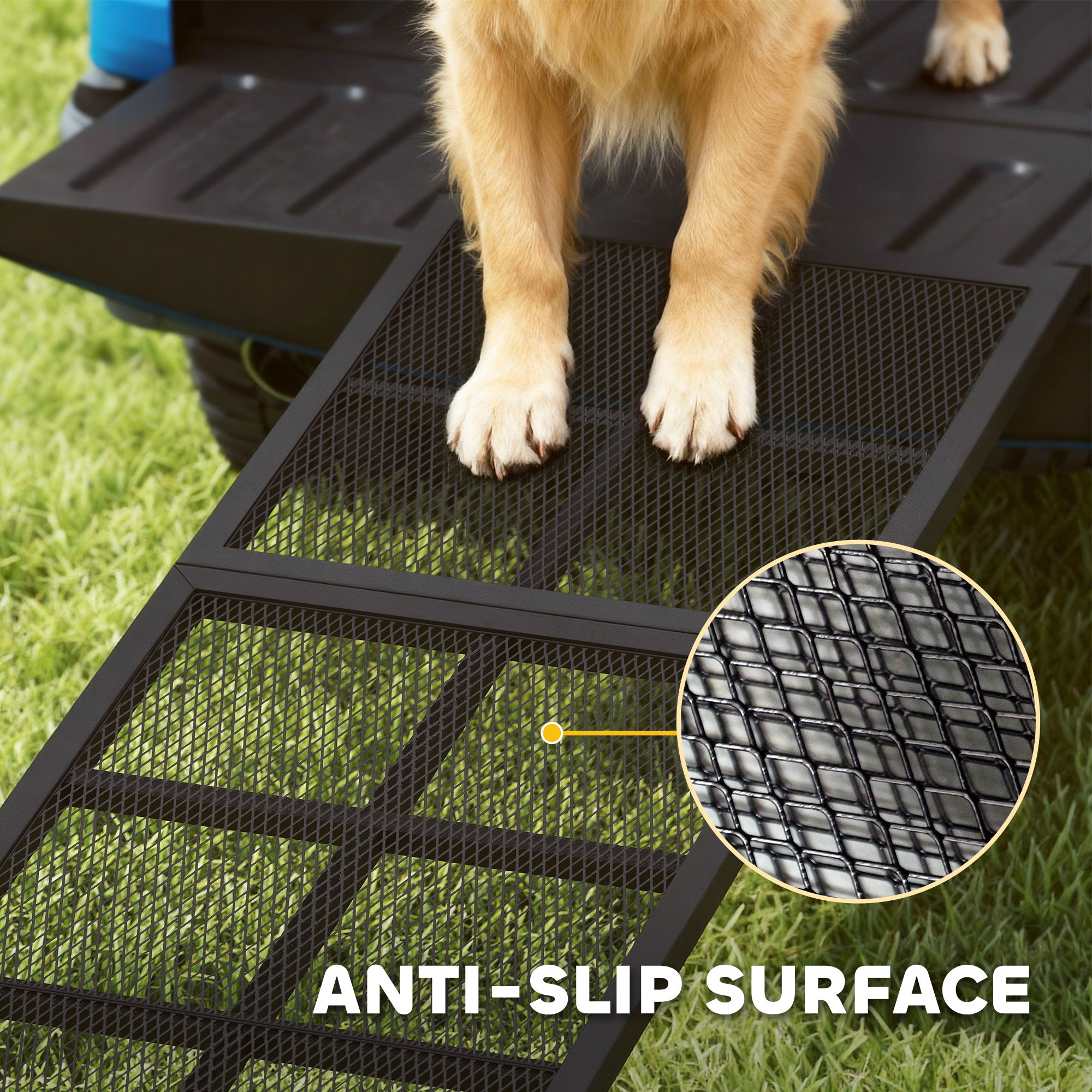 PawHut 191 x 50cm Dog Ramp for Car, Extra Long Pet Stairs with Non-Slip Surface, for Large Dogs, Black 