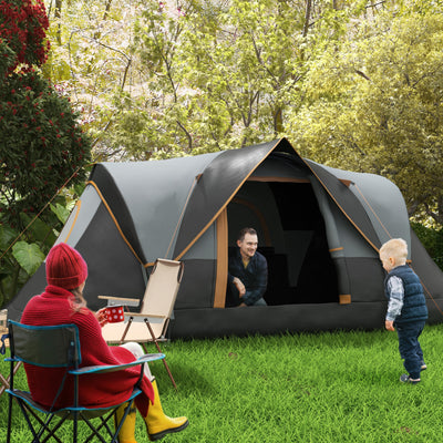 Outsunny 5-6 Man Dome Camping Tent Hiking Shelter UV Protection 3000mm Water Resistant Tunnel Tent - Multicolor 