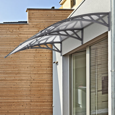 Outsunny Door Canopy Awning Outdoor Window Rain Shelter Cover for Front/Back Door Porch Clear 196 x 75cm 