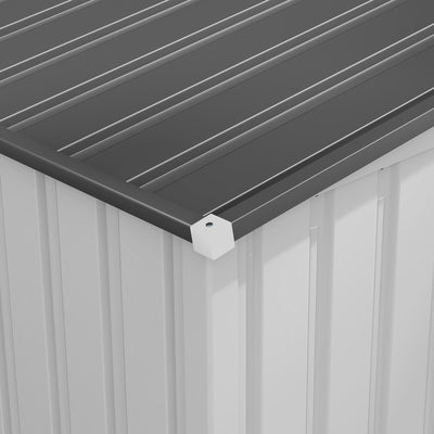 Outsunny 7 x 5ft Galvanised Metal Shed, with Sliding Door - White 