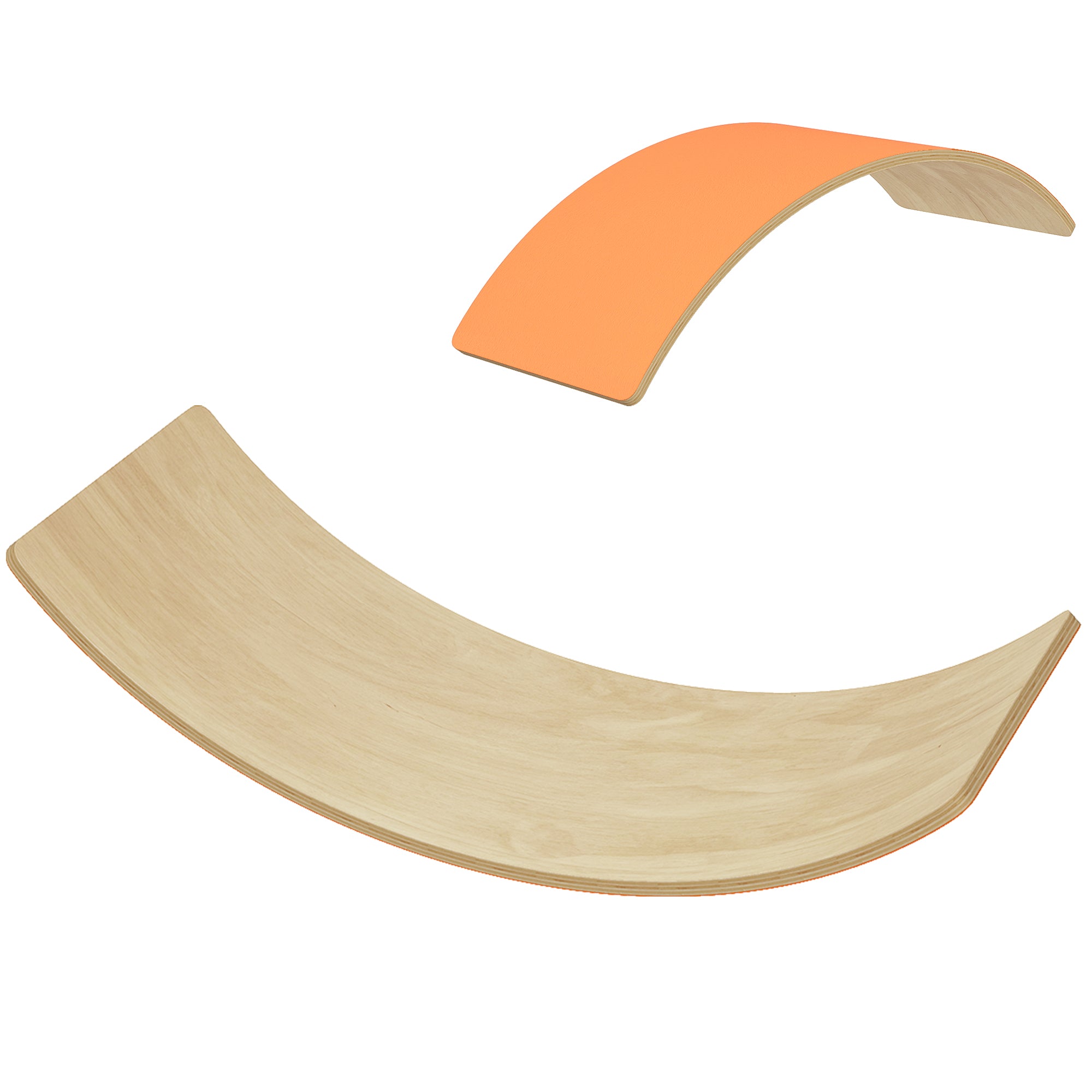 AIYAPLAY Wooden Balance Board for Kids, Wobble Board with Silent Felt for Sensory Play, Orange 