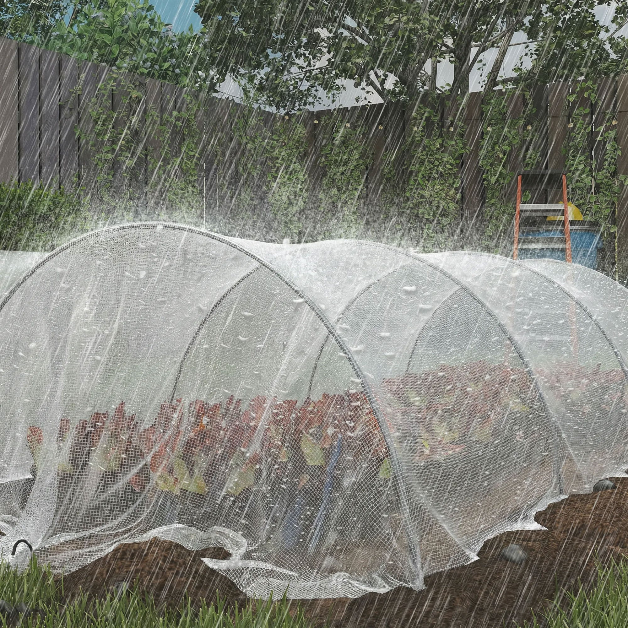 Outsunny 4 x 6m Waterproof Tarpaulin, Heavy Duty 140GSM Tear-Resistant PE Tarp with Reinforced Grommets, UV Protected Cover 