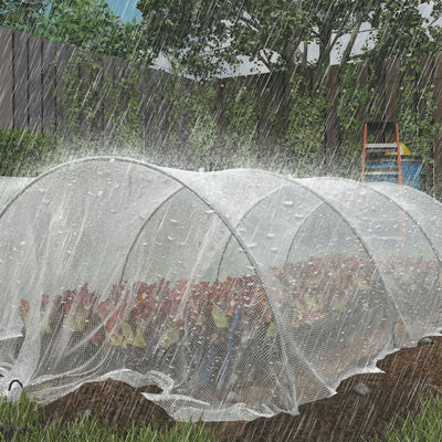 Outsunny 4 x 6m Waterproof Tarpaulin, Heavy Duty 140GSM Tear-Resistant PE Tarp with Reinforced Grommets, UV Protected Cover 