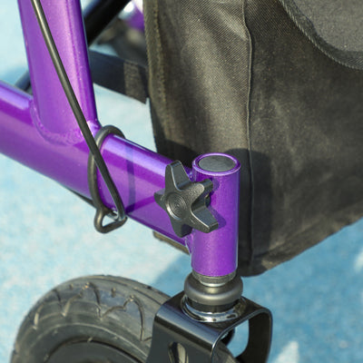 HOMCOM Folding Rollator Walker with Seat, Backrest, Lightweight Walking Frame with Storage Bag, Dual Brakes, All-terrain Wheels, Adjustable Handle Height, 4 Wheeled Walker for Seniors, Purple 