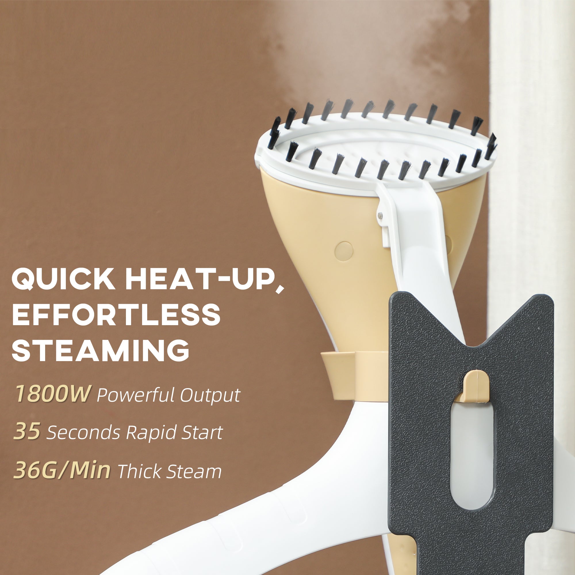 HOMCOM 1800W Standing Clothes Steamer, with Accessories - Grey 