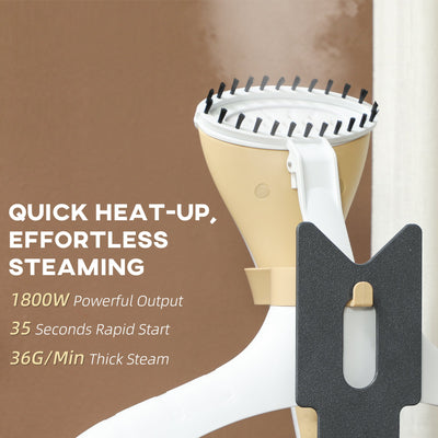 HOMCOM 1800W Standing Clothes Steamer, with Accessories - Grey 