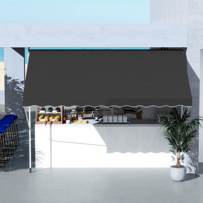 Outsunny 3x1.5m  Adjustable Outdoor Aluminium Frame Awning Black 