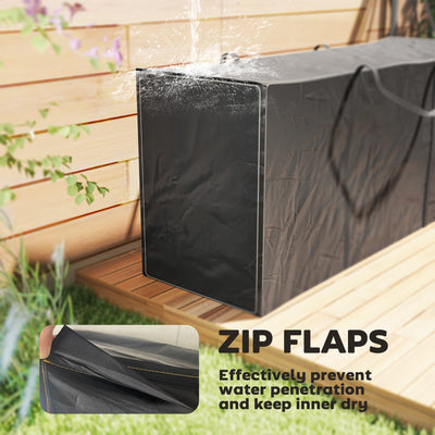 Outsunny 720 L Outdoor Garden Cushion Storage Bag, Heavy Duty 600D Oxford Fabric Waterproof Garden Furniture Cushion Storage Bag with 2-Way Zip for Tent, Christmas Tree, 175 x 55 x 75 cm, Black 