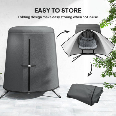 Outsunny 196 x 230 cm Hanging Egg Chair Protective Cover - Grey 