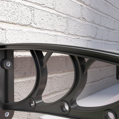 Outsunny Door Canopy Awning Outdoor Window Rain Shelter Cover for Front/Back Door Porch Black 196 x 75cm 