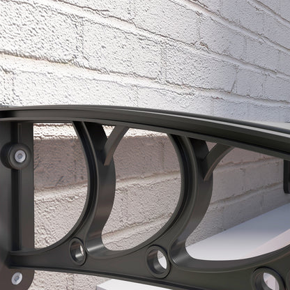 Outsunny Door Canopy Awning Outdoor Window Rain Shelter Cover for Front/Back Door Porch Black 196 x 75cm 