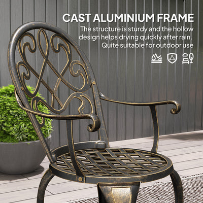 Outsunny Three-Piece Elegant Aluminium Garden Set - Bronze Tone 