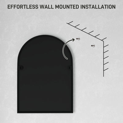 HOMCOM 50 x 70cm Arched Home Mirror - Black 