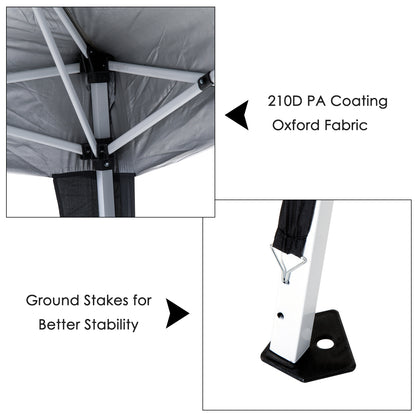 Outsunny 3 M x 3 M Base/ 2.5 M x 2.5 M Top Pop Up Gazebo with Carry Bag, Height Adjustable Slant Leg Party Tent Instant Event Shelter for Garden, Patio, Black 