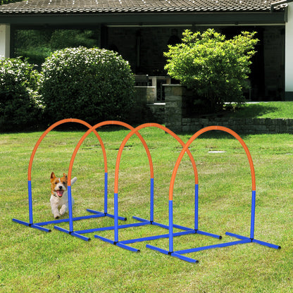 PawHut Four-Piece Portable Dog Agility Equipment - Blue 