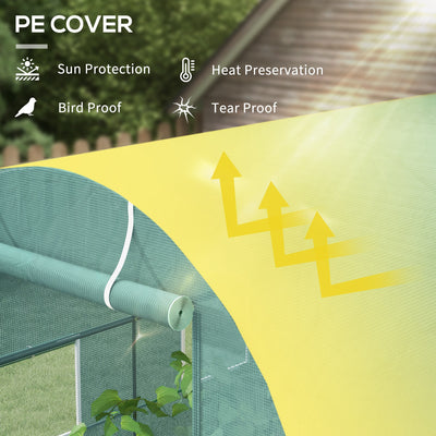 Outsunny 245 x 200cm Polytunnel Greenhouse - Green 