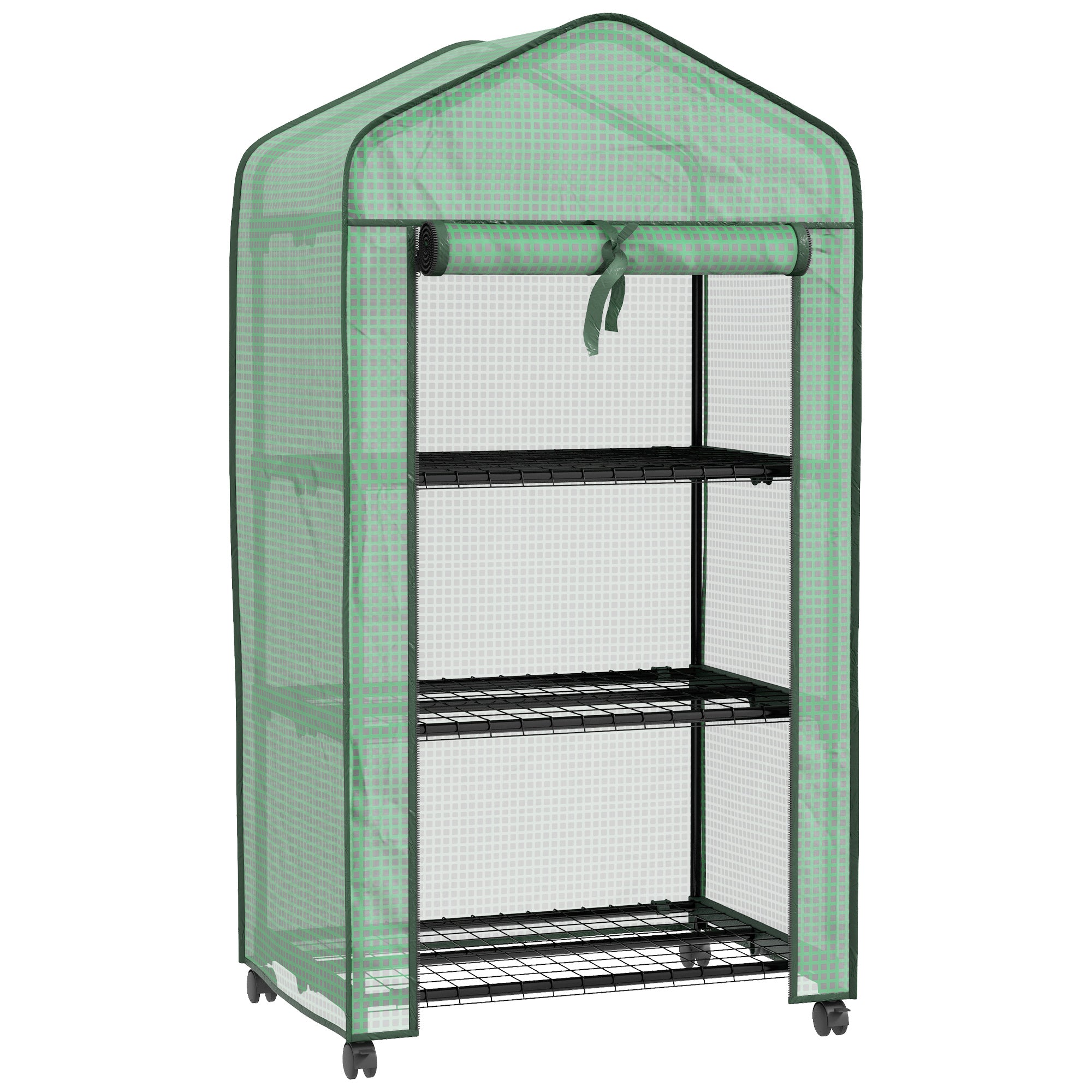 Outsunny Three-Tier Mini Greenhouse - Green 