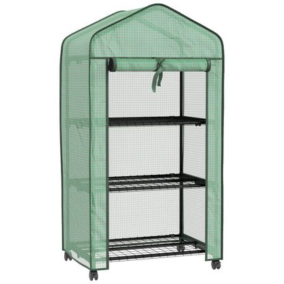 Outsunny Three-Tier Mini Greenhouse - Green 