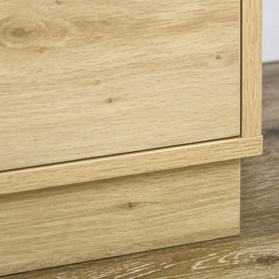HOMCOM Chest of Four Rattan Weave Panel Drawers - Wood-Effect 