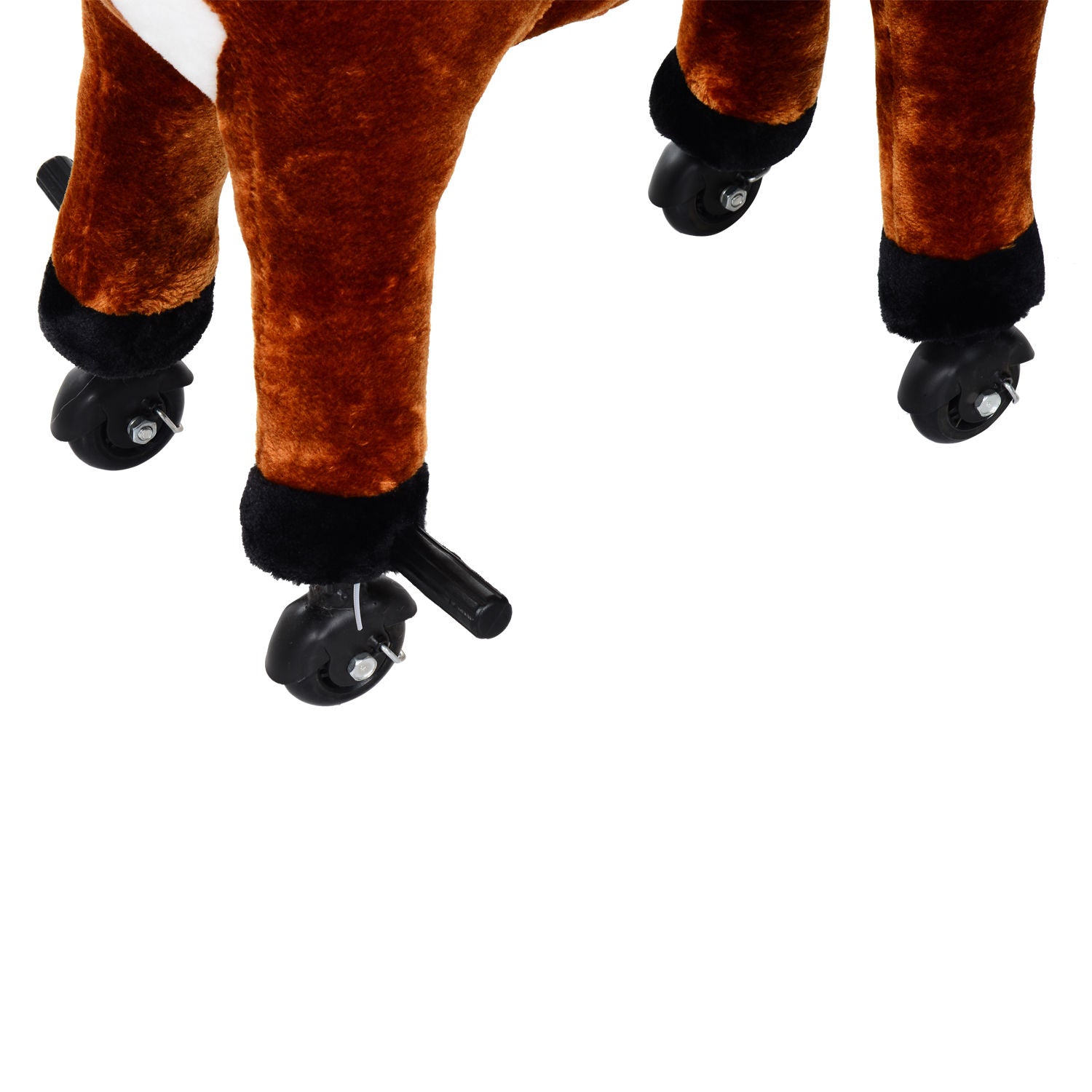 HOMCOM Plush Walking Horse Ride On Toy with Wheels and Realistic Sounds Rocking Horse for Girls Boys 3+ Years Old, 50cm Tall, Brown 