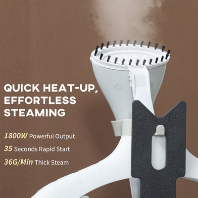 HOMCOM 1800W Standing Clothes Steamer, with Accessories - Grey 