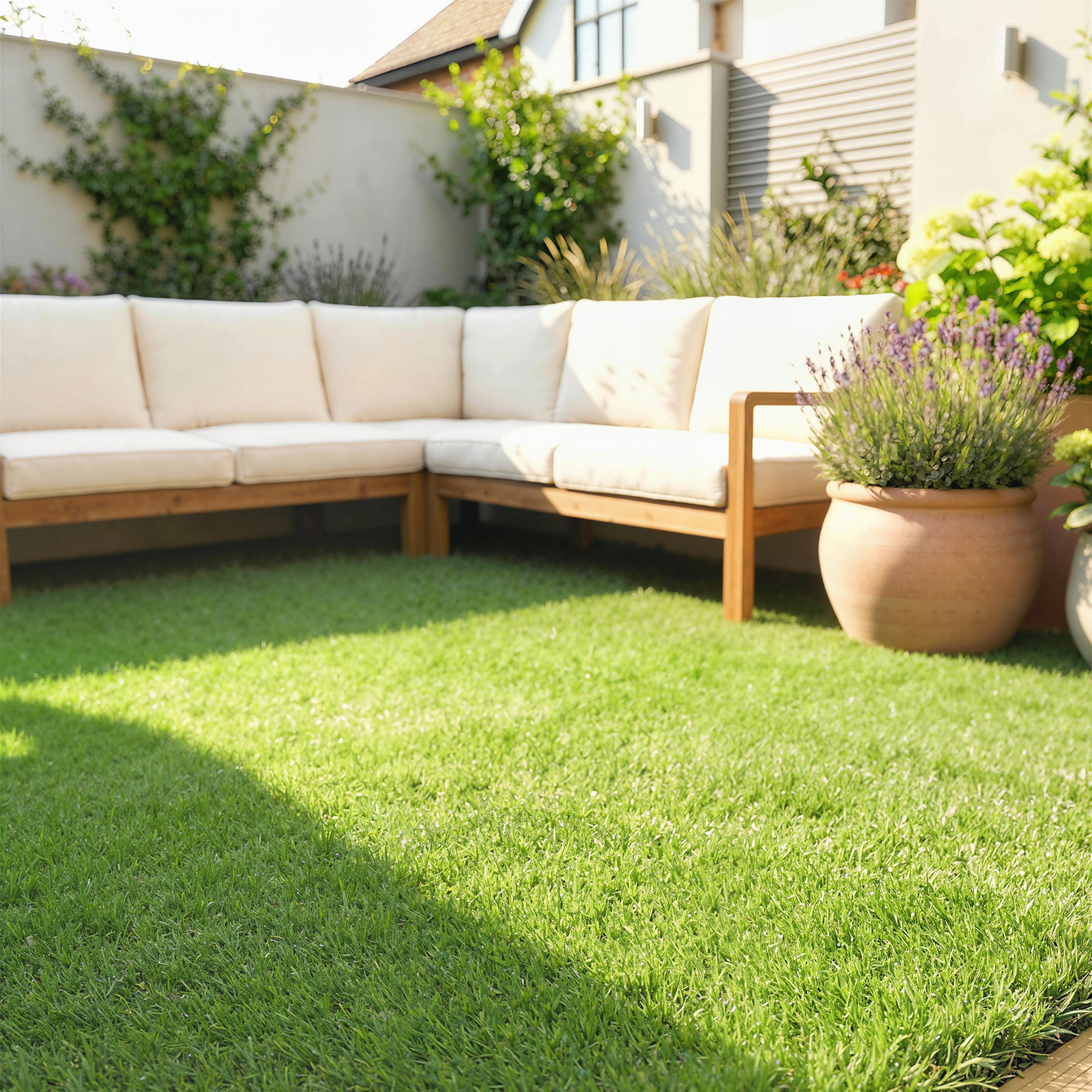 Outsunny Artificial Grass Turf Low Maintenance Realistic Lawn Pet Turf with Drain Holes for Garden 1m x 4m Green 