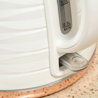 HOMCOM 3kW Rapid Boil Honeycomb Kettle - Cream 