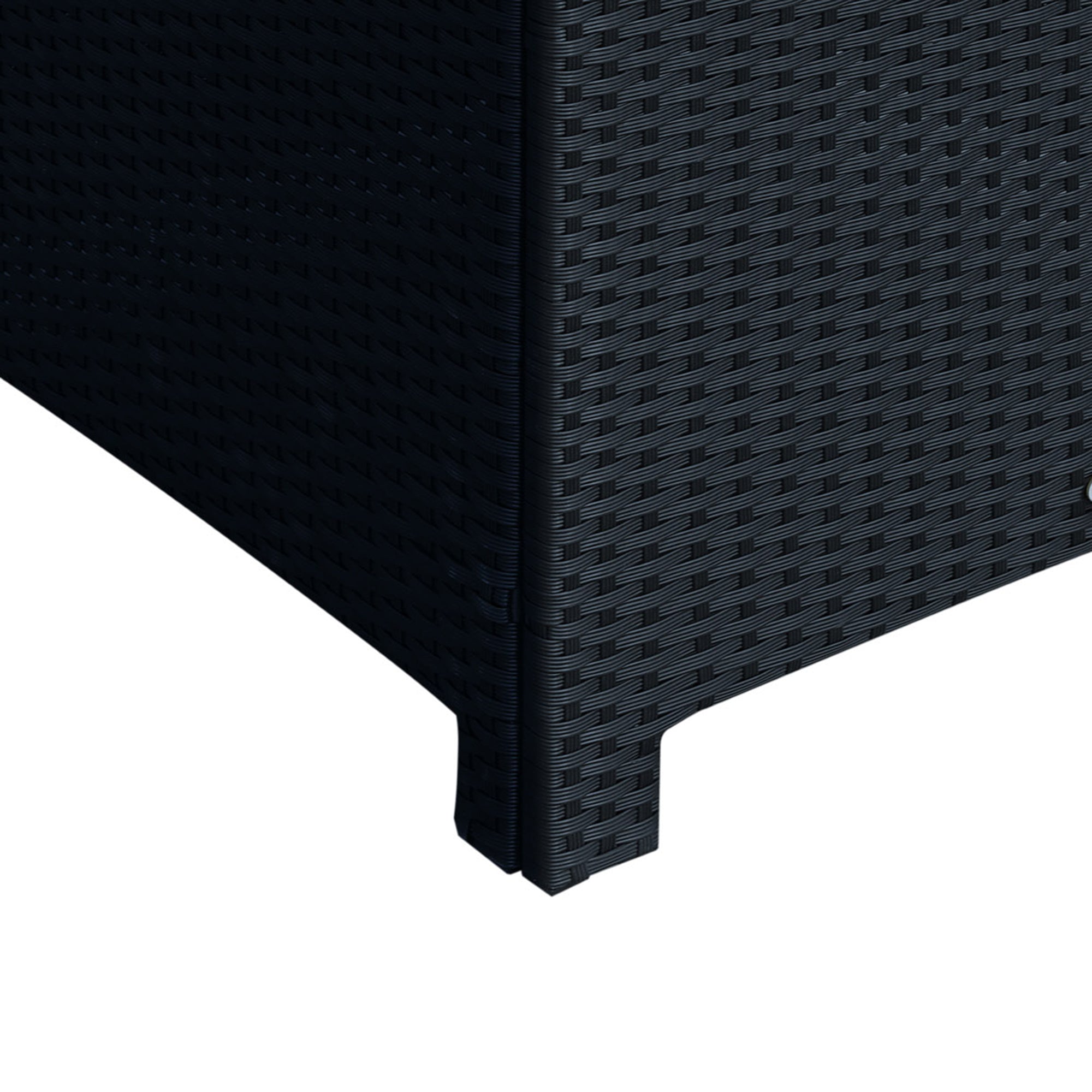 Outsunny PE Wicker Side Table Rattan Garden Furniture with Four Foot Pads, Rust & Mild Weather Damage Resistant, Black 