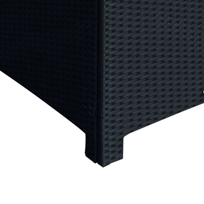 Outsunny PE Wicker Side Table Rattan Garden Furniture with Four Foot Pads, Rust & Mild Weather Damage Resistant, Black 