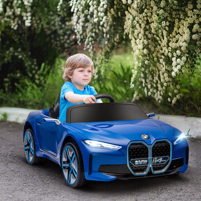 HOMCOM BMW i4 Licensed 12V Kids Electric Ride-On Car, Blue 