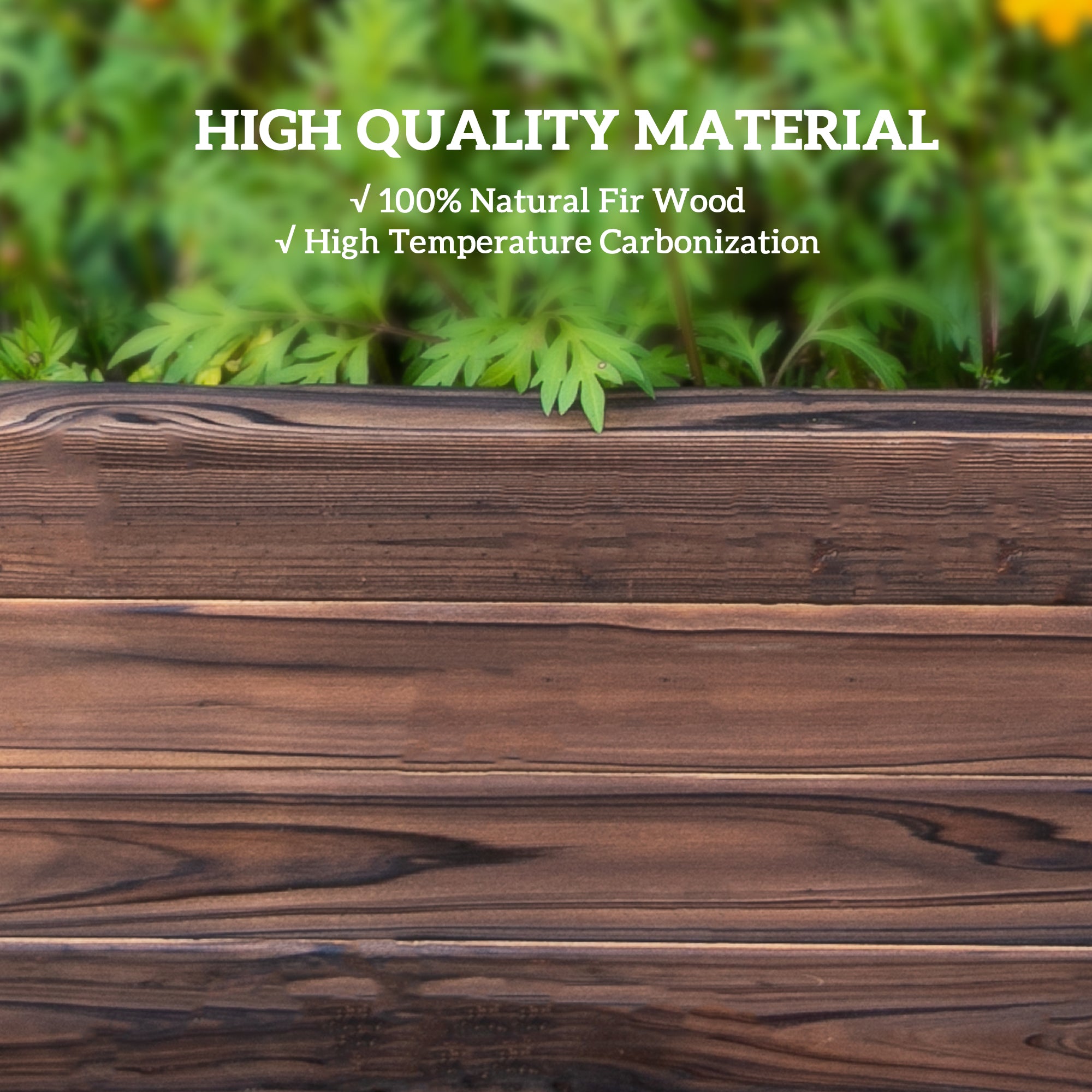 Outsunny 128L Wooden Raised Beds for Garden Planter Grow Containers For Outdoor Patio Plant Flower Vegetable 80L x 80W x 22.5H cm 