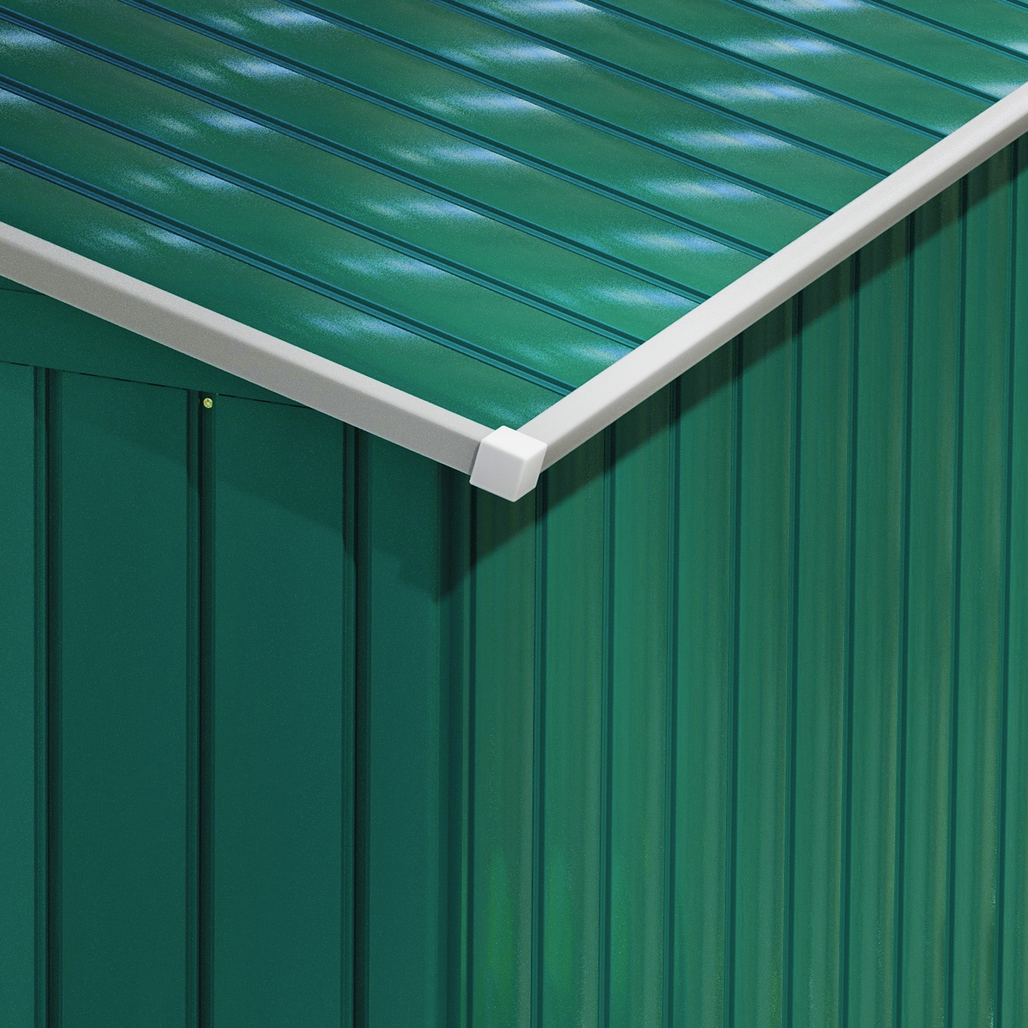 Outsunny 7 x 4ft Metal Garden Shed, Outdoor Storage Tool House with Ventilation Slots, Foundation Kit and Lockable Double Doors, Green 