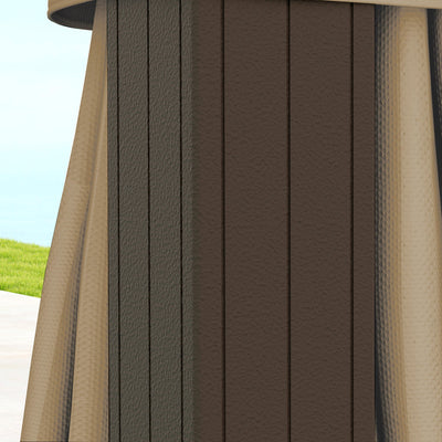 Outsunny 3 x 3(m) Metal Hardtop Gazebo, with Curtains and Accessories - Brown 