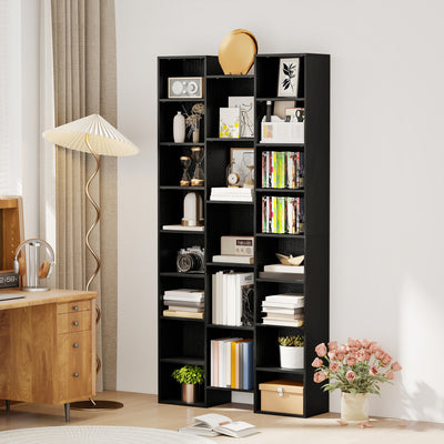 HOMCOM 21-Compartment Bookshelf - Black 