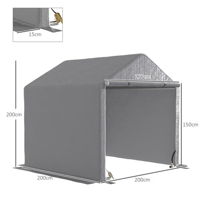 Outsunny 2 x 2m Garden Fabric Storage Tent - Grey 
