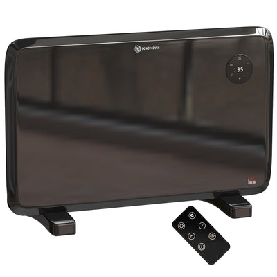 HOMCOM 1.2kW Freestand/On-Wall Electric Convector Heater, with Adjustable Thermostat - Black 
